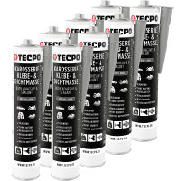8x TECPO Universal Karosserie Klebe-Dichtmasse Grau, 370g