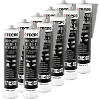 10x TECPO Universal Karosserie Klebe-Dichtmasse Grau, 370g