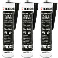 3x TECPO MKD 801 Universal Klebe- & Dichtmasse schwarz, 370g