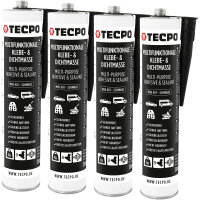 4x TECPO MKD 801 Universal Klebe- & Dichtmasse schwarz, 370g