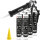 6x TECPO MKD 801 Universal Klebe- & Dichtmasse schwarz, 370g + Alu-Kartuschenpresse 220 mm