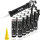 10x TECPO MKD 801 Universal Klebe- & Dichtmasse schwarz, 370g + Alu-Kartuschenpresse 220 mm
