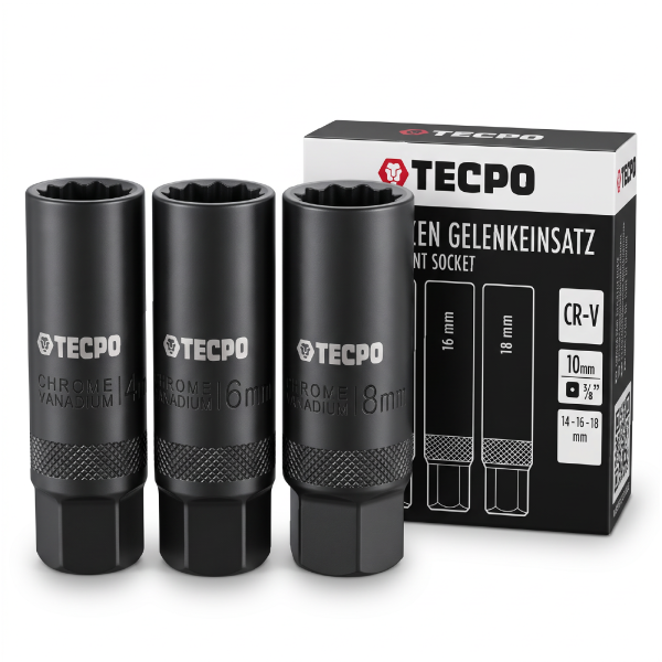3x TECPO Zündkerzen-Einsätze mit Magnet 14 mm 16 mm 18 mm