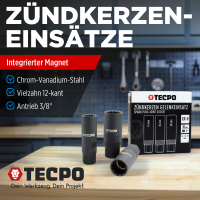 3x TECPO Zündkerzen-Einsätze mit Magnet 14 mm...