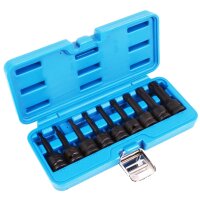 BGS Kraft-Bit-Einsatz-Satz | Antrieb Innenvierkant 12,5 mm (1/2") | T-Profil (für Torx) T20 - T70 | 9-tlg.