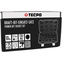 TECPO Innenvielzahn Kraft-Steckschlüssel Satz XZN 10-tlg. 1/2 Zoll Antrieb Vielzahn Nüsse