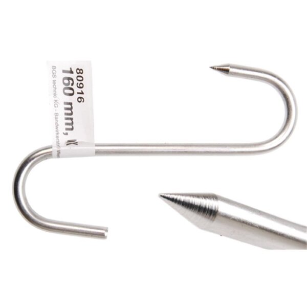 BGS DIY Fleischerhaken, 160 mm, INOX