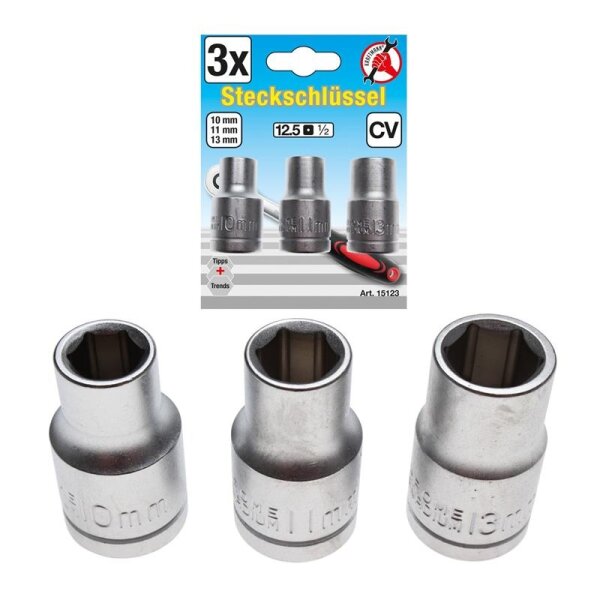 BGS DIY Steckschlüssel-Set, 12,5 (1/2), 10-11-13mm