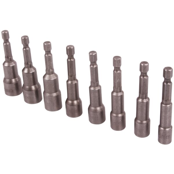 BGS Steckschlüsseleinsatz-Set mit 6-kant Bohrmaschinenschaft, 6 - 13 mm