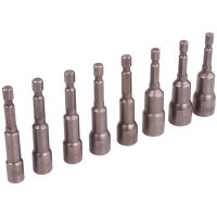 BGS Steckschlüsseleinsatz-Set mit 6-kant Bohrmaschinenschaft, 6 - 13 mm