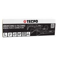 TECPO Abkant und Falzzangen Set 3-tlg. Blechzange Biegezange Klempnerwerkzeug 0° 45° 90° für präzise Blecharbeiten