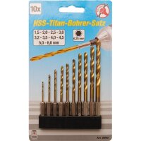 BGS DIY HSS-Bohrer-Satz, Titan-Nitriert, 10-tlg.