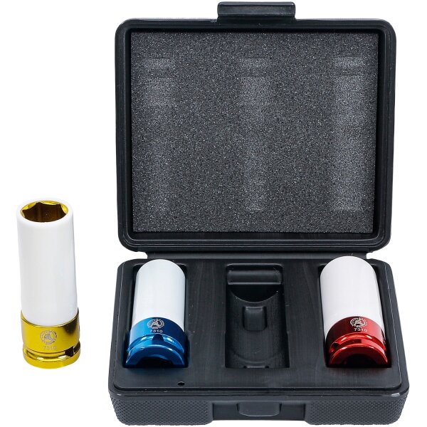 BGS DIY Kraft-Schoneinsatz-Satz | Antrieb Innenvierkant 12,5 mm (1/2") | SW 17 - 19 - 21 mm | 3-tlg.