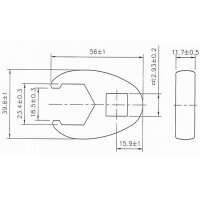 BGS 23 mm Hahnenfuss-Schlüssel, 12,5 (1/2)