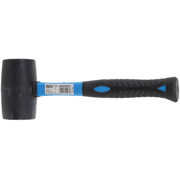 BGS Gummihammer | Fiberglasstiel | schwarzer Kopf | Ø 65 mm | 720 g