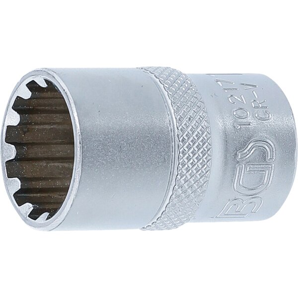 BGS Steckschlüssel-Einsatz Gear Lock | Antrieb Innenvierkant 12,5 mm (1/2") | SW 17 mm