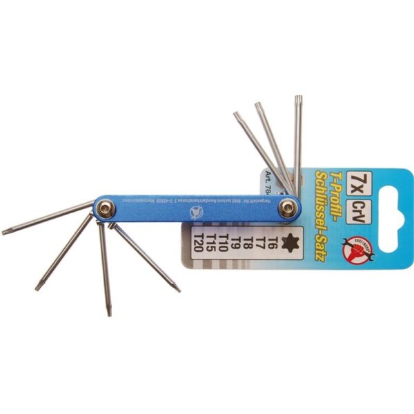 BGS DIY T-Profil-Klappschlüssel-Set, T6 - T20, 7-tlg.