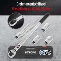 TECPO Drehmomentschlüssel 1/2 Zoll Set 17-19-21 mm...