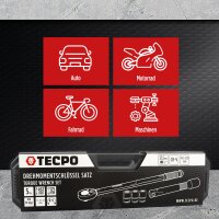 TECPO Drehmomentschlüssel 1/2 Zoll Set 17-19-21 mm Steckschlüssel + Verlängerung