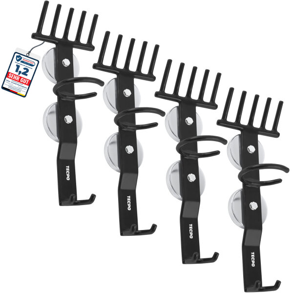 4x TECPO Halter für Druckluftwerkzeuge mit Magnet 15 kg Tragkraft robuster Werkzeughalter für Schlagschrauber + Steckschlüssel + Reifenfüller