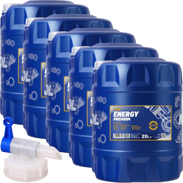 3x MANNOL ENERGY PREMIUM 5W-30, 20L + Hahn