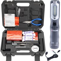 TECPO Reifenreparatur Set, 78-teilig + LED Akku Handlampe...