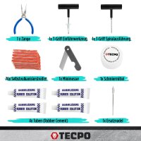 TECPO Reifenreparatur Set, 78-teilig + LED Akku Handlampe...