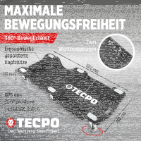 TECPO KFZ Werkstattrollbrett Rollliege 360° drehbar mit 300kg Tragkraft und Kopfstütze + LED Umhängelampe