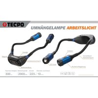 TECPO KFZ Werkstattrollbrett Rollliege 360° drehbar mit 300kg Tragkraft und Kopfstütze + LED Umhängelampe
