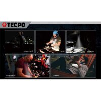 TECPO KFZ Werkstattrollbrett Rollliege 360° drehbar mit 300kg Tragkraft und Kopfstütze + LED Umhängelampe