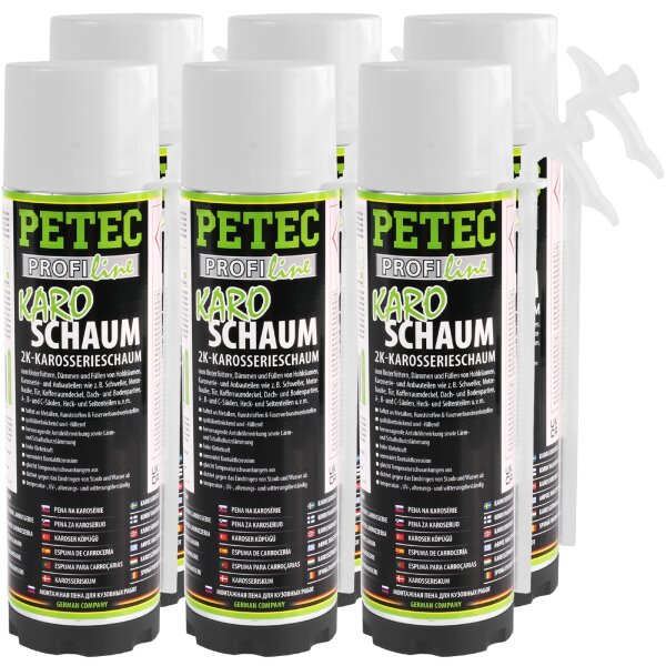 6x PETEC 2K-Karosserieschaum, 400ml