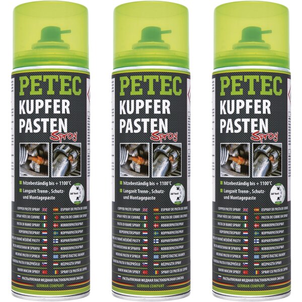 3x PETEC Kupferpastenspray, 500 ml