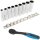 TECPO Steckschlüssel Satz, tief, 1/2 Zoll, 10-24 mm 9-tlg. + BGS Umschaltknarre, kunststoff-ummantelt | Abtrieb Außenvierkant 12,5 mm (1/2")