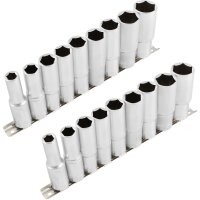 2x TECPO Steckschlüssel Satz, tief, 1/2 Zoll, 10-24...