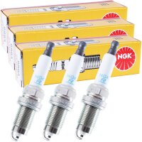 3x NGK 6893 Zündkerze + BGS Zündkerzen-Einsatz (3/8") 16mm