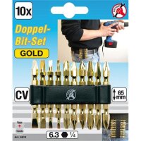 Doppel-Bit-Set "Gold", 6,3 (1/4), 10-tlg.