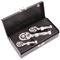 BGS Mini-Umschaltknarren-Satz | 6,3 mm (1/4") / 10 mm (3/8") / 12,5 mm (1/2") | 3-tlg.