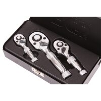 BGS Mini-Umschaltknarren-Satz | 6,3 mm (1/4") / 10 mm (3/8") / 12,5 mm (1/2") | 3-tlg.