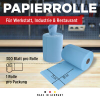 2x TECPO Putzrolle blau 2-lagig, 23x30 cm, MINI-300
