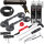 TECPO Windschutzscheibe-Reparaturset + Druckluft-Kartuschenpresse + Druckluftschlauch + 2x Gummi-Doppelsauger + 2x Scheibenkleber MS-Polymer, 290 ml
