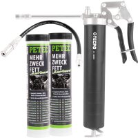 PETEC Mehrzweckfett, Kartusche 2x 400g + TECPO...