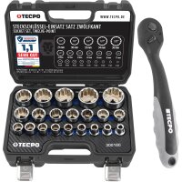 TECPO Vielzahn Steckschlüssel Satz SW 8-36 mm,...
