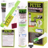 PETEC Scheibenkleber-Set + Ausbau-Werkzeug + 2x Gummisauger Ø 115 mm