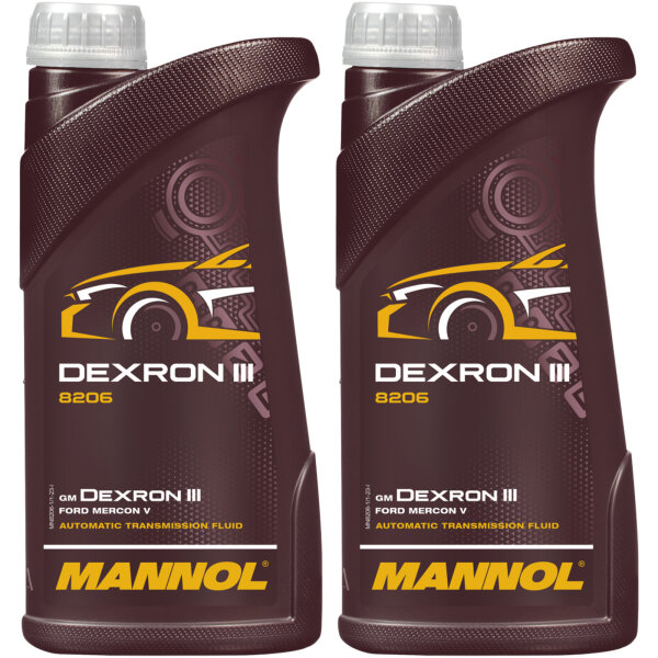 2x MANNOL ATF Öl Dexron III Automatik Getriebeöl Servoöl, 1 L