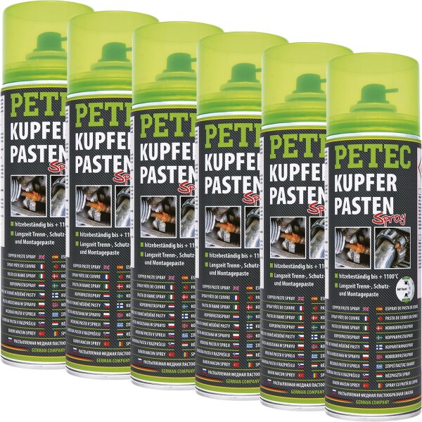6x PETEC Kupferpastenspray, 500 ml