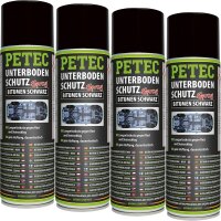 4x PETEC Unterbodenschutz Bitumen Spray schwarz, 500 ml