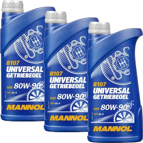 3x MANNOL Universal Getriebeoel 80W-90 API GL 4, 1L