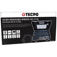 TECPO Stecker-Entriegelungs-Werkzeug-Satz, Auspinwerkzeug, 23-tlg + BGS Dioden-Prüflampe