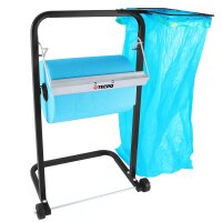 TECPO Bodenständer + Müllsackhalterung + 1 Putztuchrolle 2-lagig, 23 cm Breit
