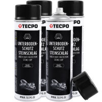 4x TECPO Unterbodenschutz überlackierbar schwarz, 500 ml